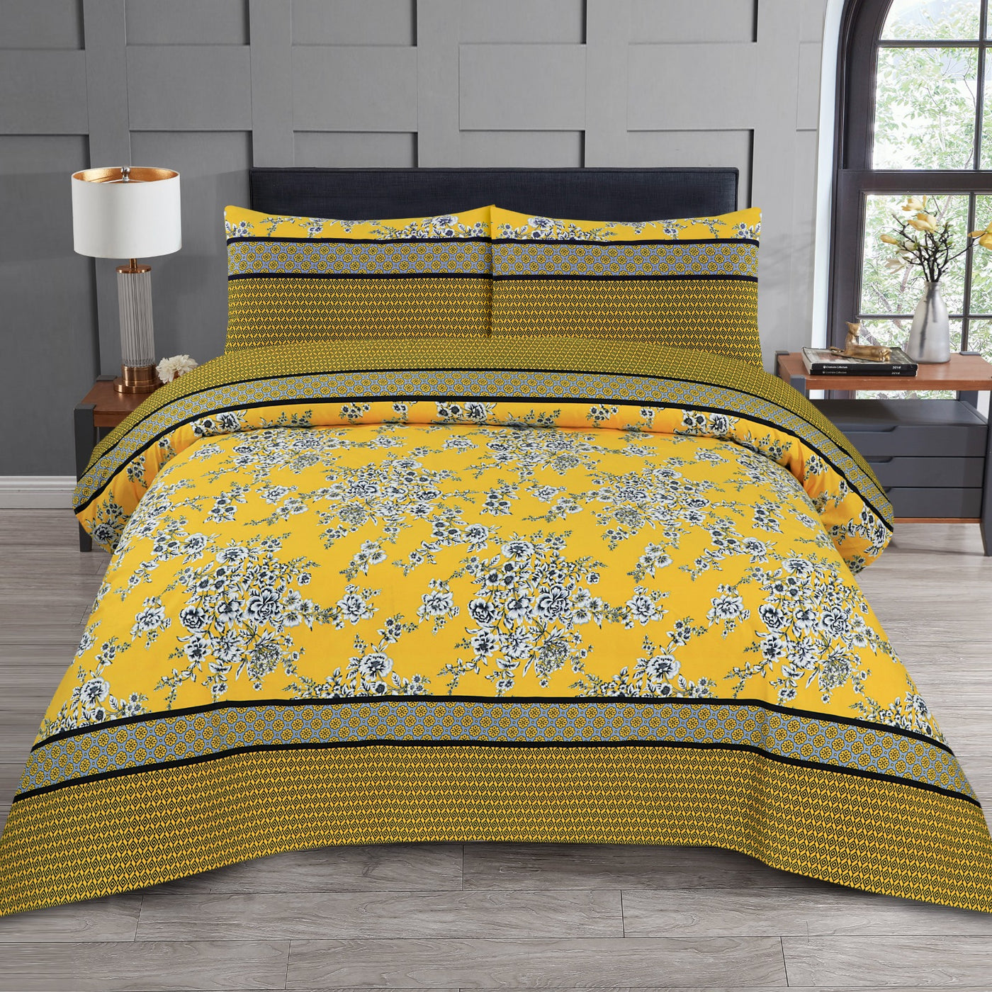 Sun Flower Beauty -Premium Cotton Bed Sheet Set
