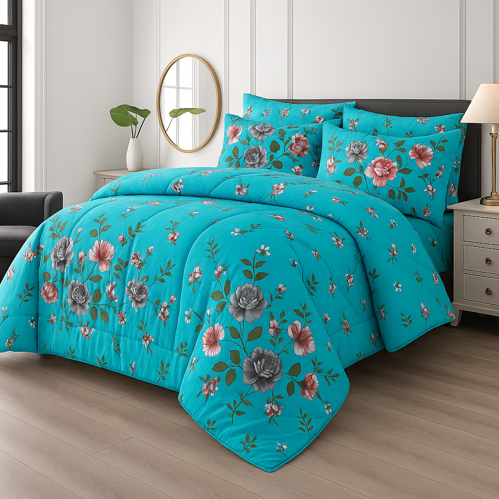 FEROZI- 7pcs PREMIUM Summer Comforter Set (Light Filling)