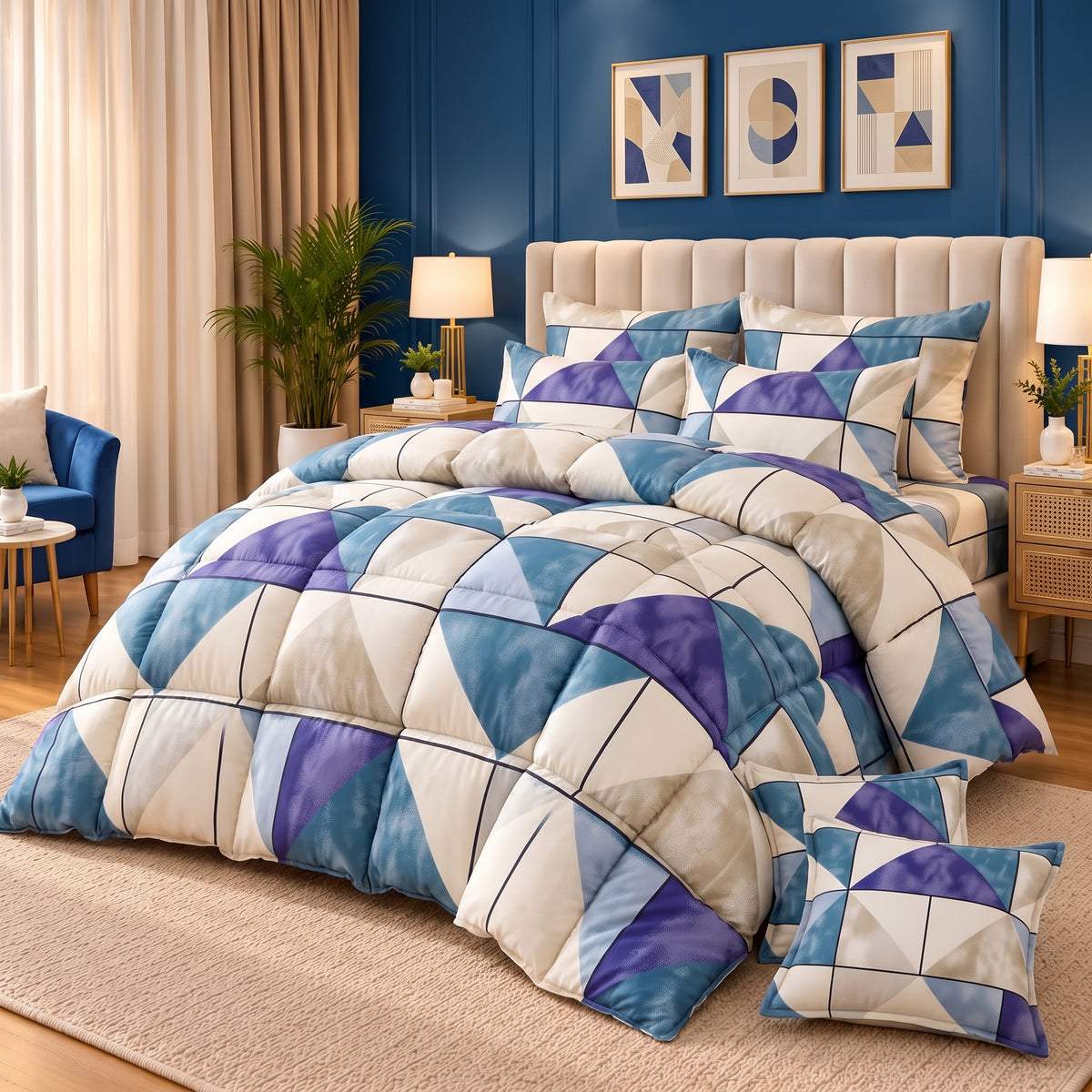BLUE TUKRI -8 pcs WINTER RAZAI Set (HEAVY FILLING)