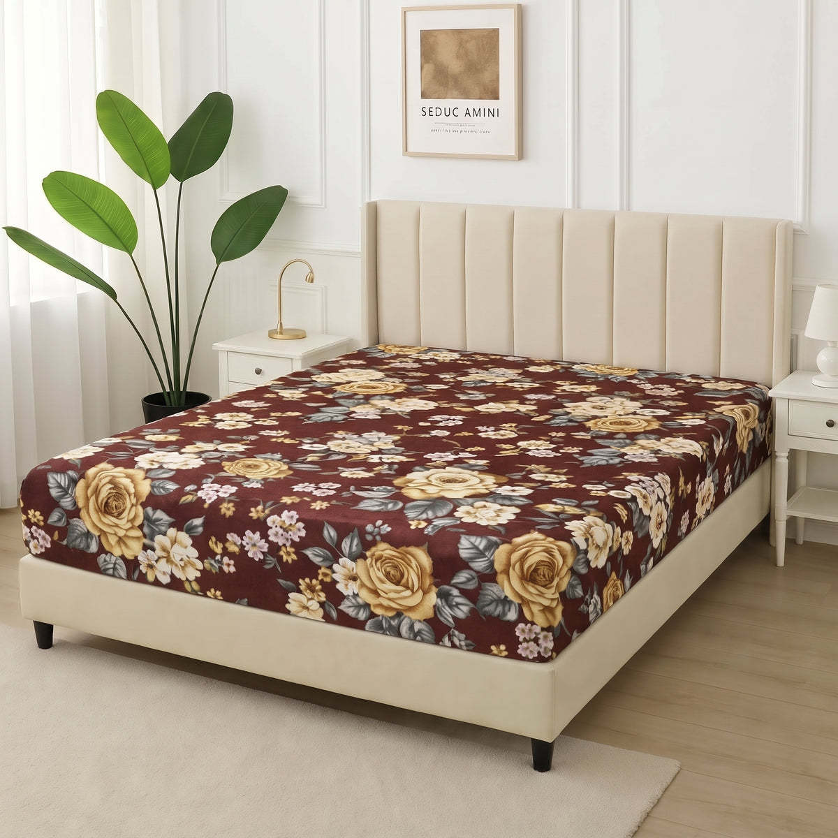 Maroon Tulip - Only Fitted Sheet