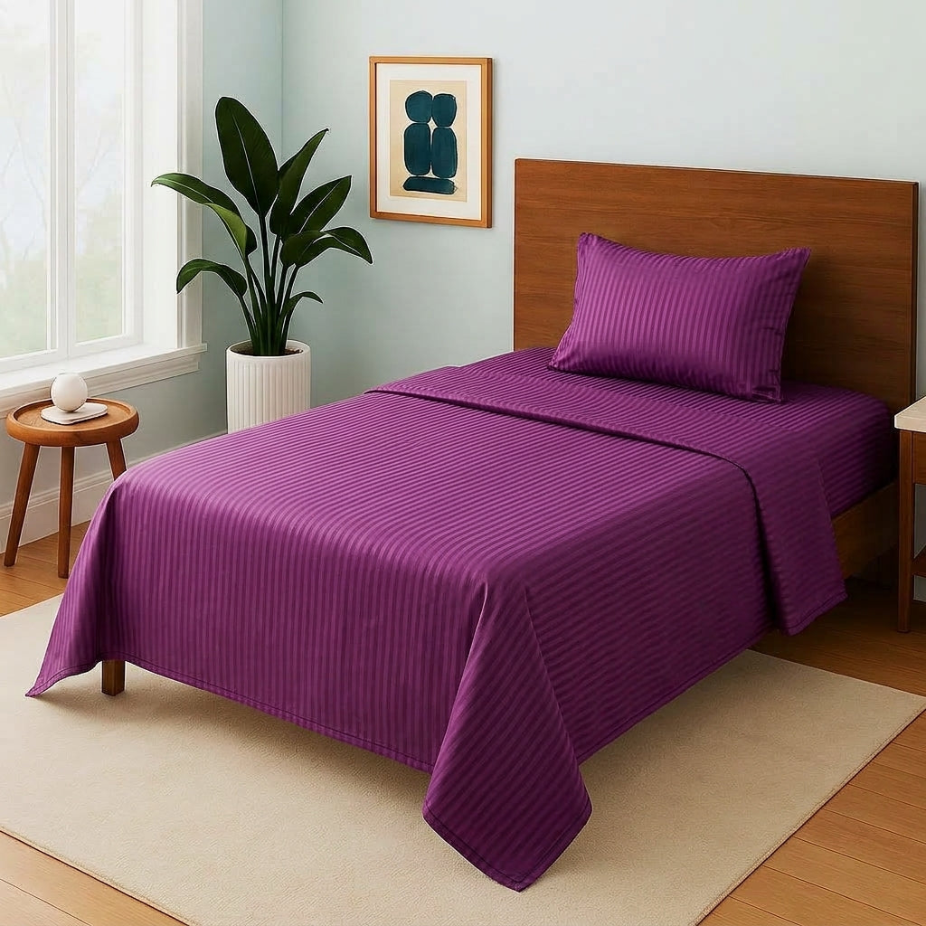 Purple Stripe - Single Bedsheet Set