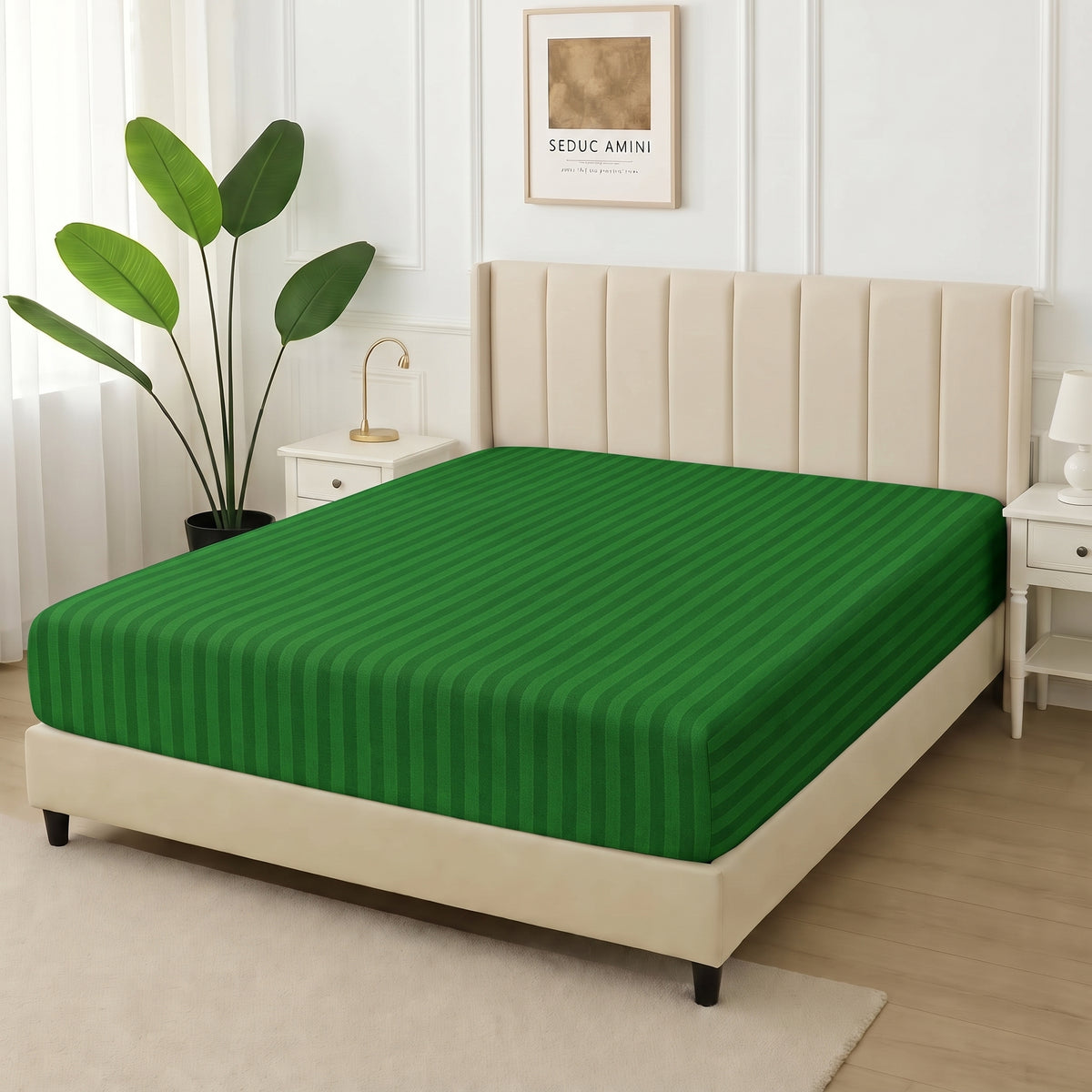 Green Stripes - Only Fitted Sheet