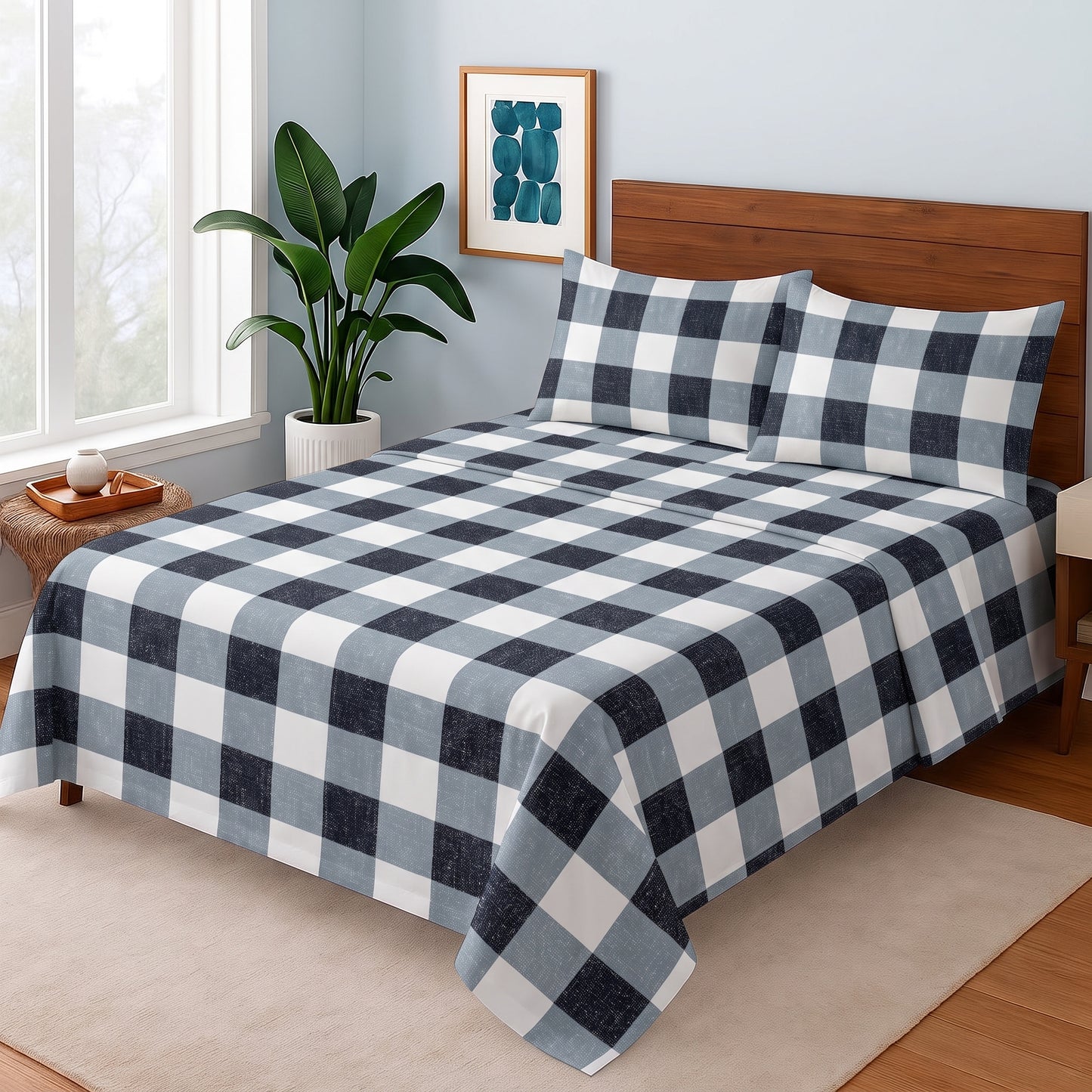 Slate Check - Bedsheet Set