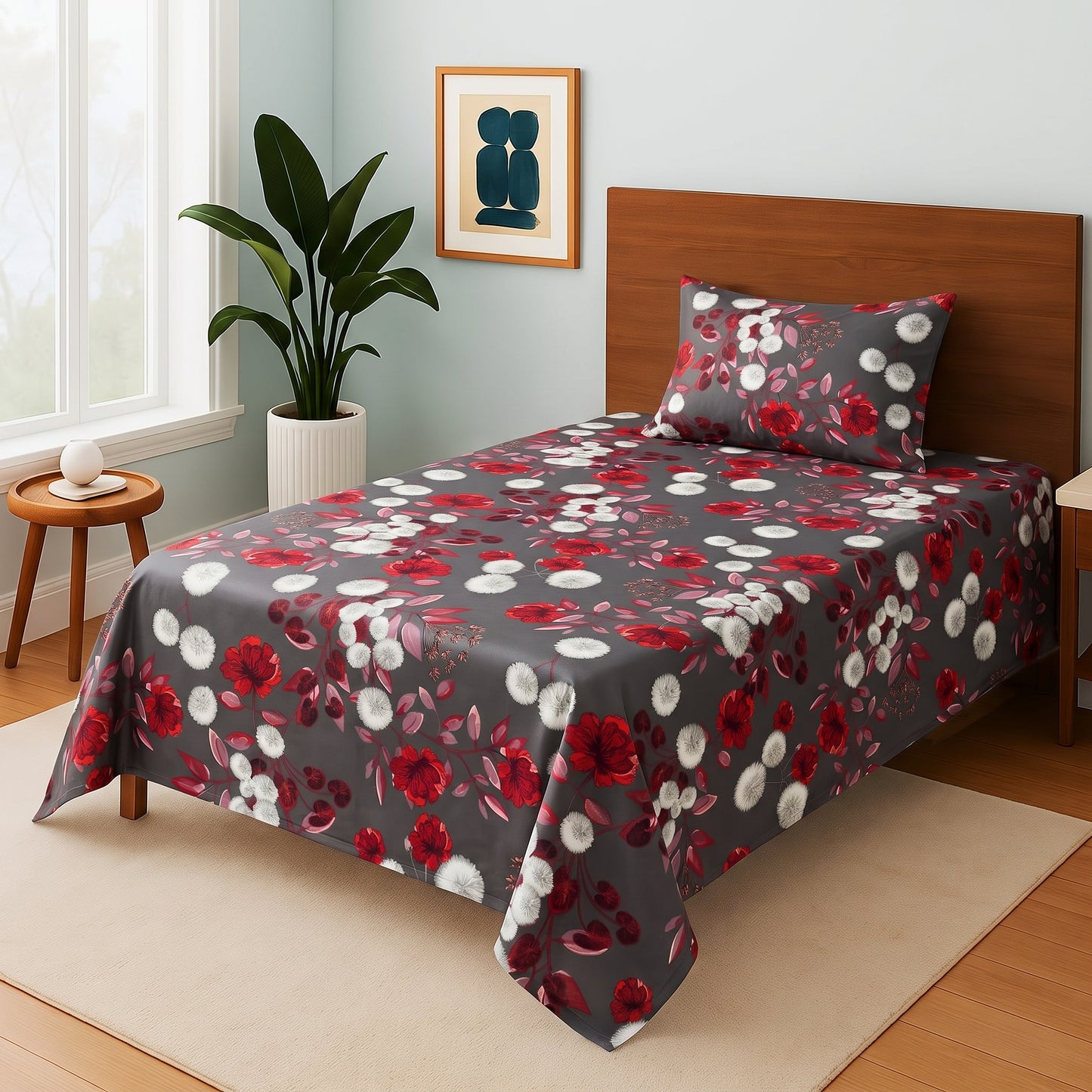 Crimson Dusk - Single Bedsheet Set