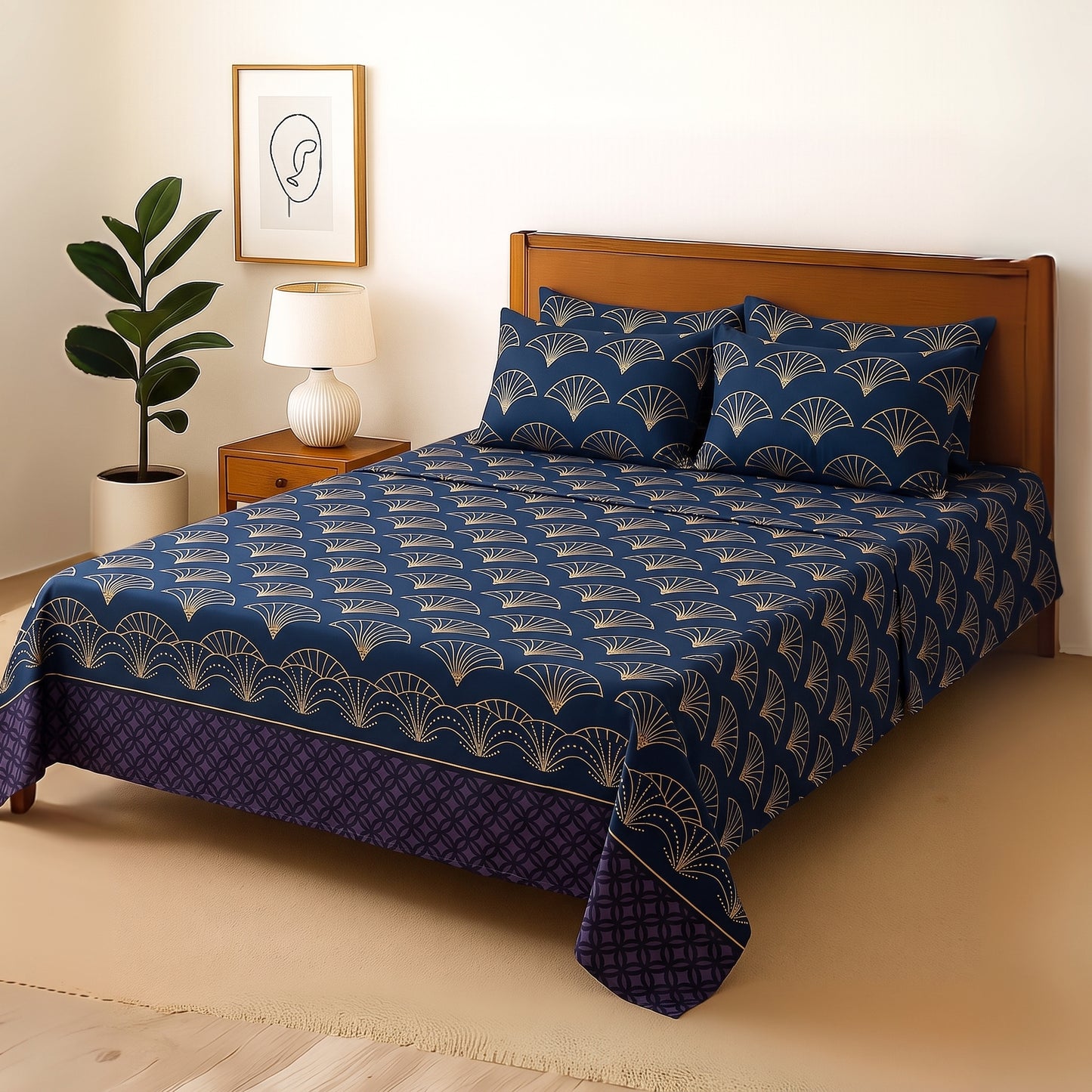 Ultra - Bedsheet With 4 Pillow Covers