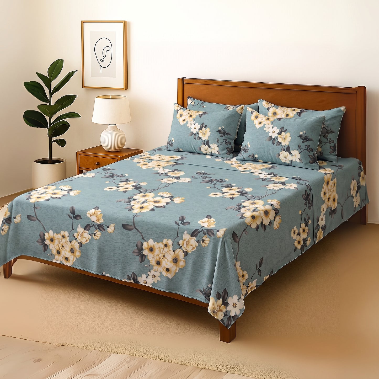 Willow Crest - Bedsheet With 4 Pillow Covers