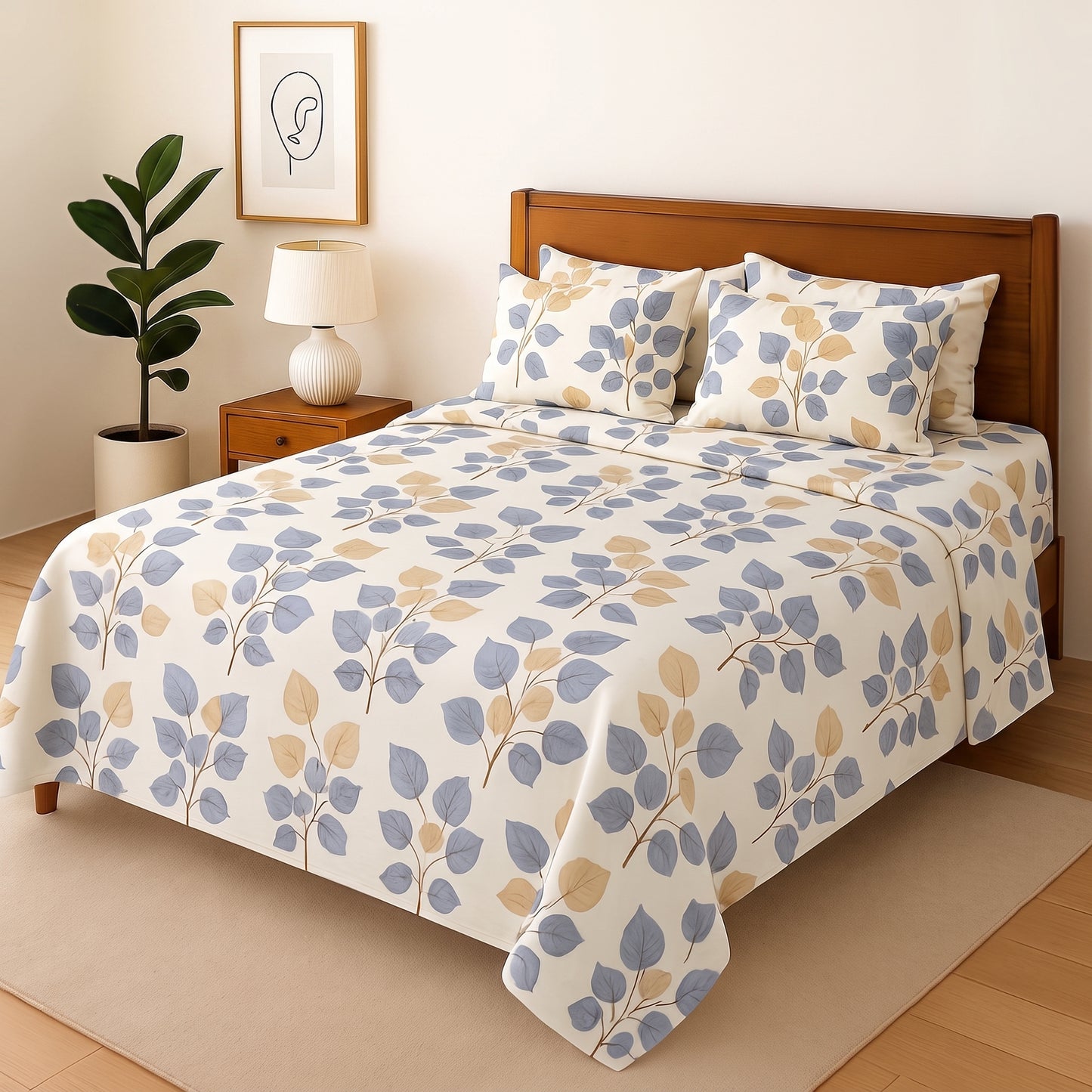 Maple - Bedsheet With 4 Pillow Covers
