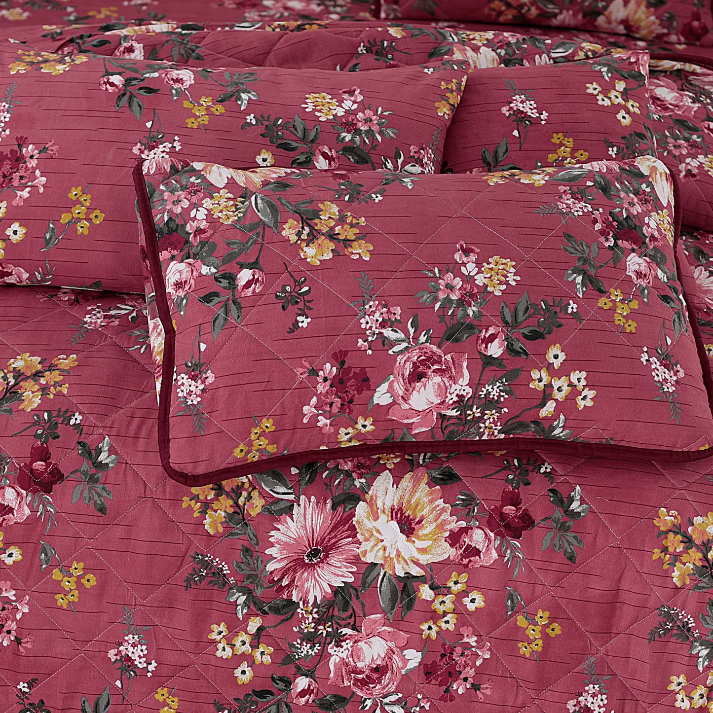 Tea Rose - 7pcs PREMIUM Summer Comforter Set (Light Filling)