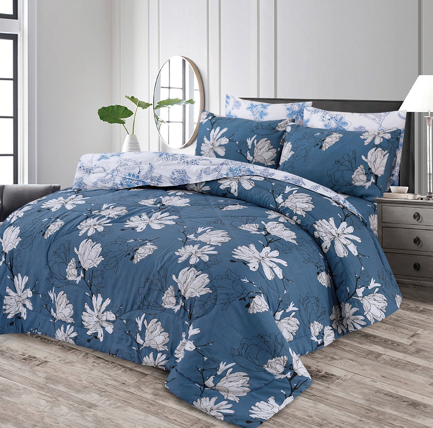 Sky- Premium Pure Cotton 6pcs Comforter Set