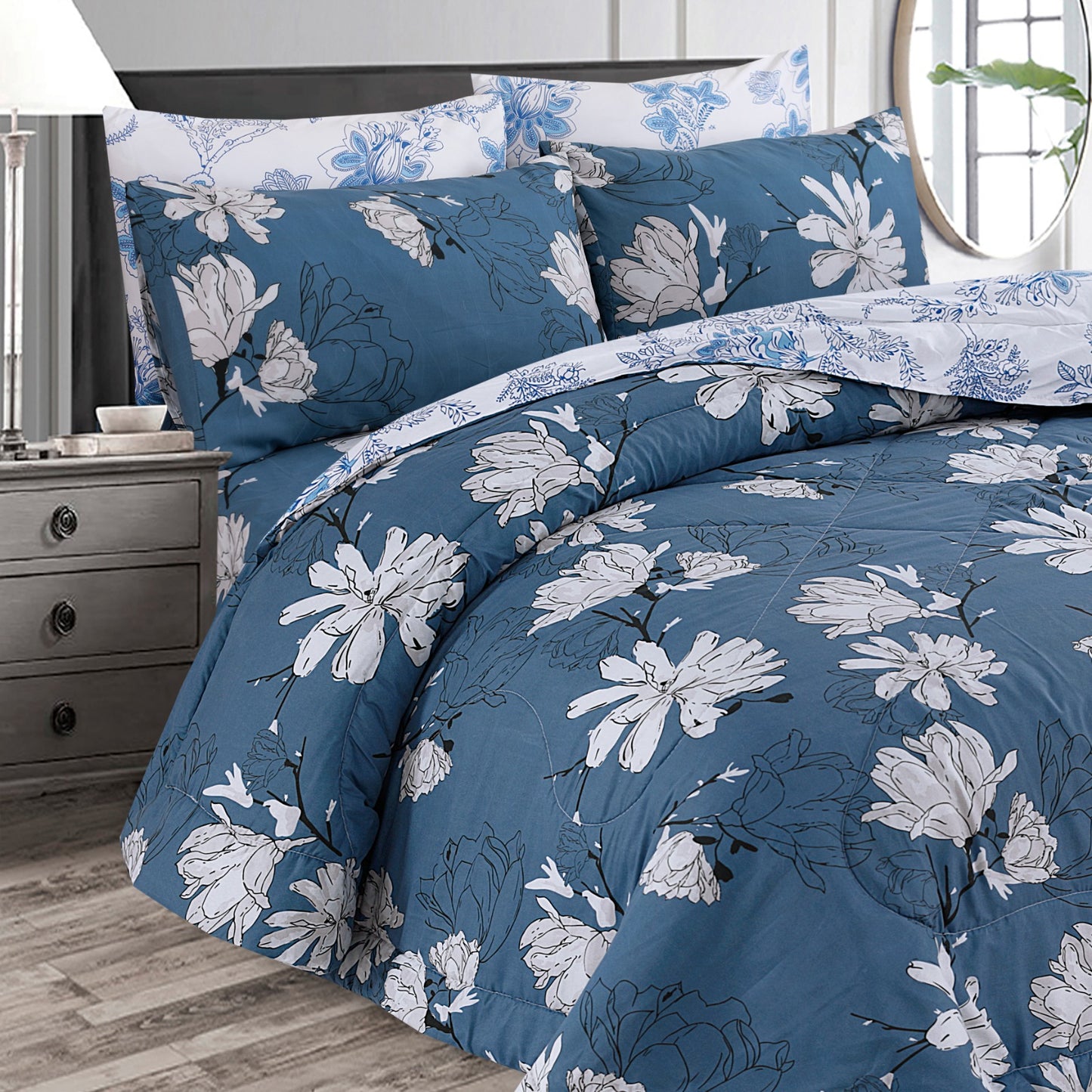 Sky- Premium Pure Cotton 6pcs Comforter Set