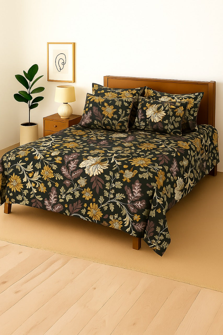 FOREST PATTA- Bedsheet With 4 Pillow Covers
