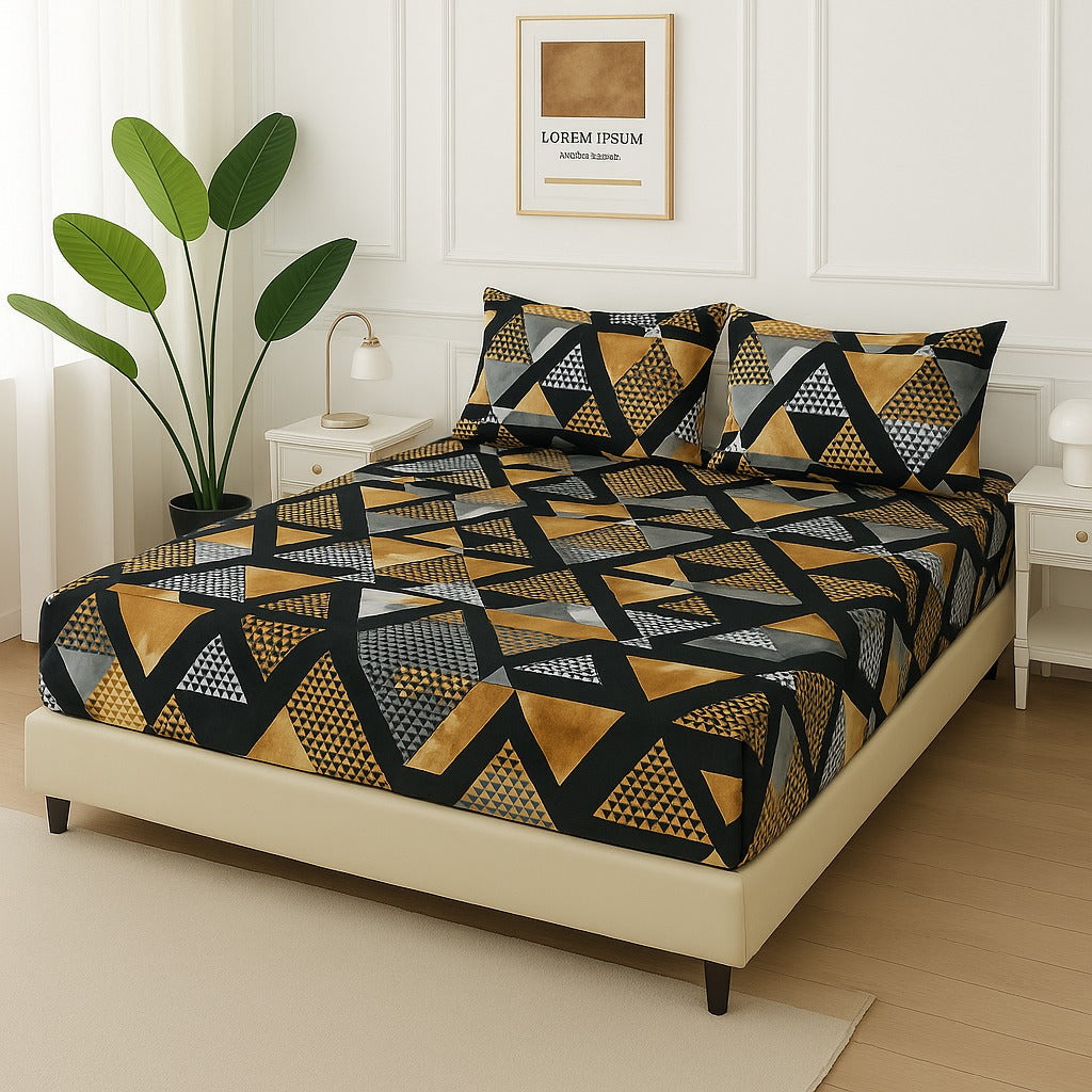 BLACK TRIANGLE- Fitted Bedsheet Set