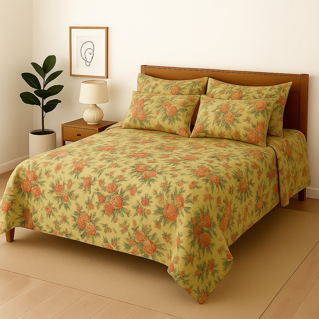 BROWNY- Bedsheet With 4 Pillow Covers