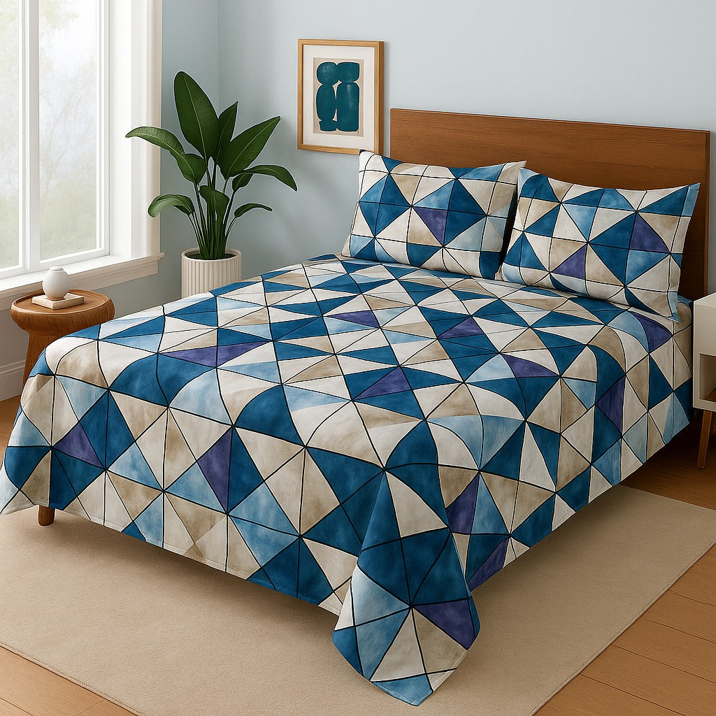 BLUE TUKRI- Bedsheet Set