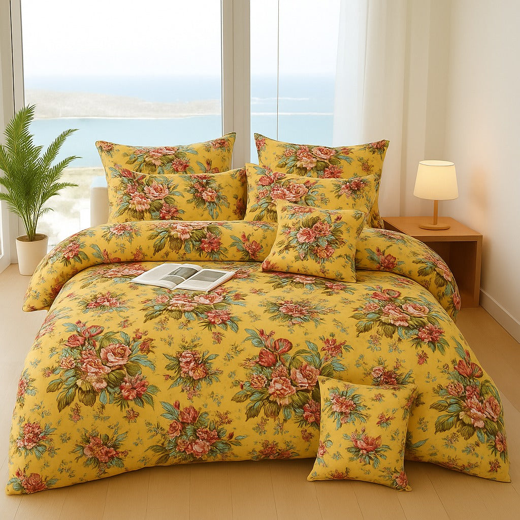 Browny- 6pcs Quilt Cover Set (Without Filling)