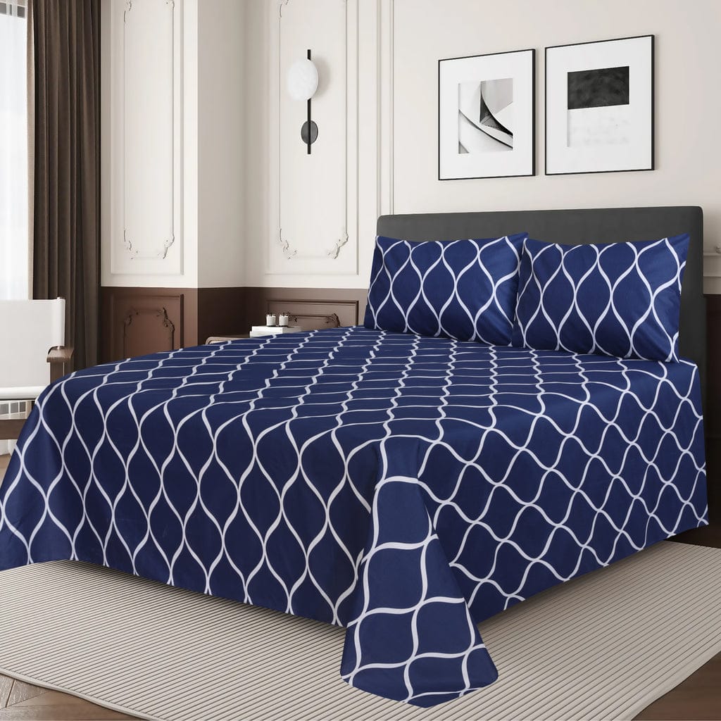 Blue Check- 6pcs Duvet Cover Set (Without Filling)