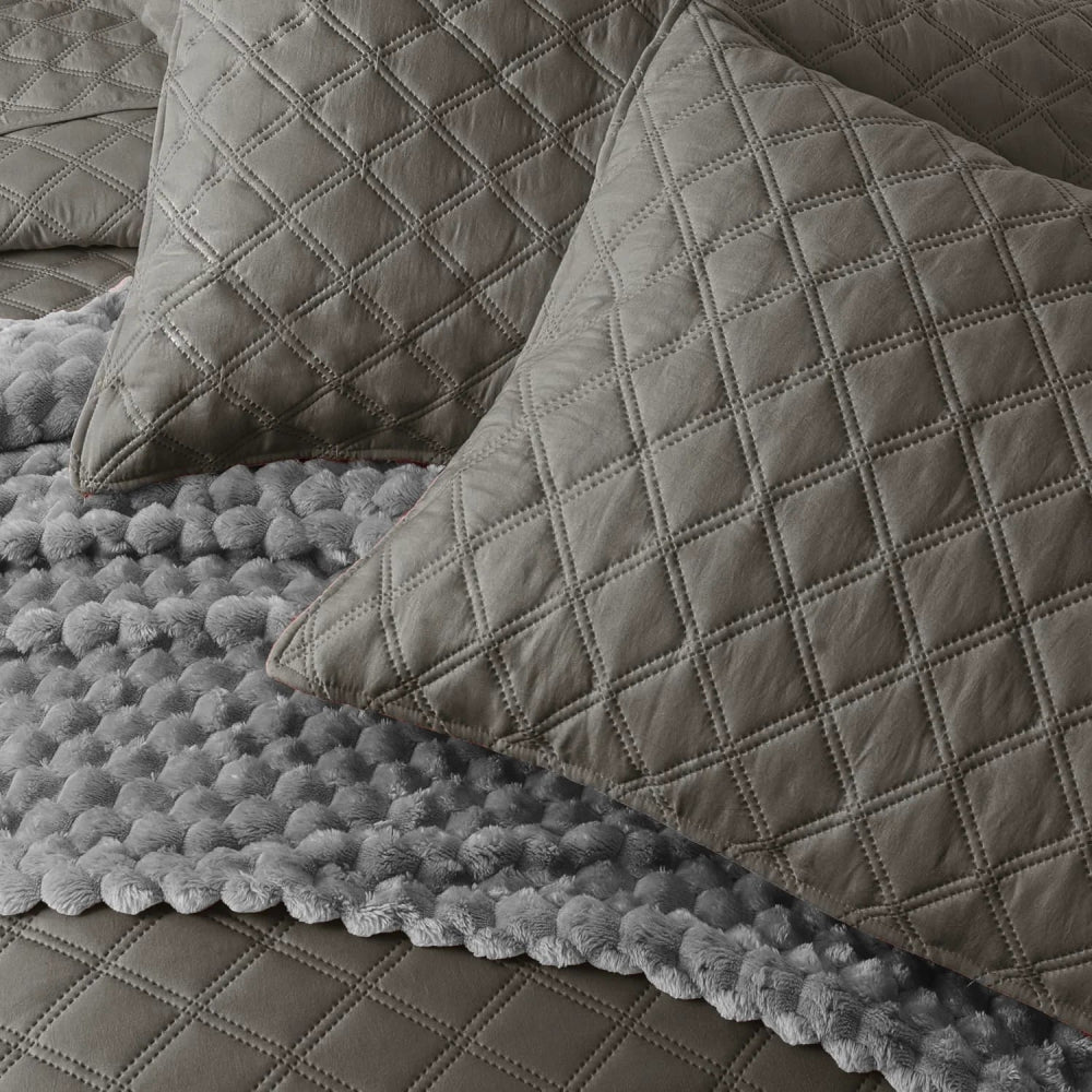 BEDSPREAD Set (Light Filling) - GREY - Zaraish.com