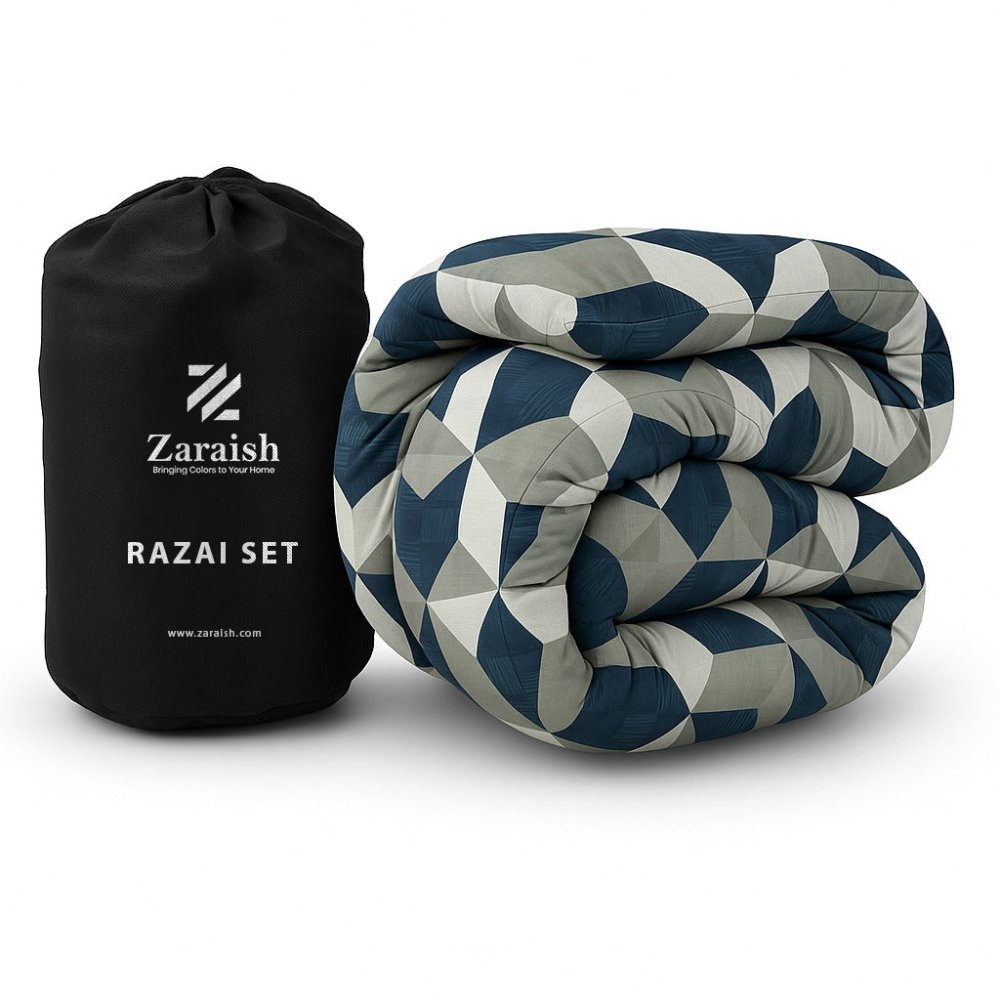 BLUE TUKRI - WINTER RAZAI Set (HEAVY FILLING) - Zaraish.com