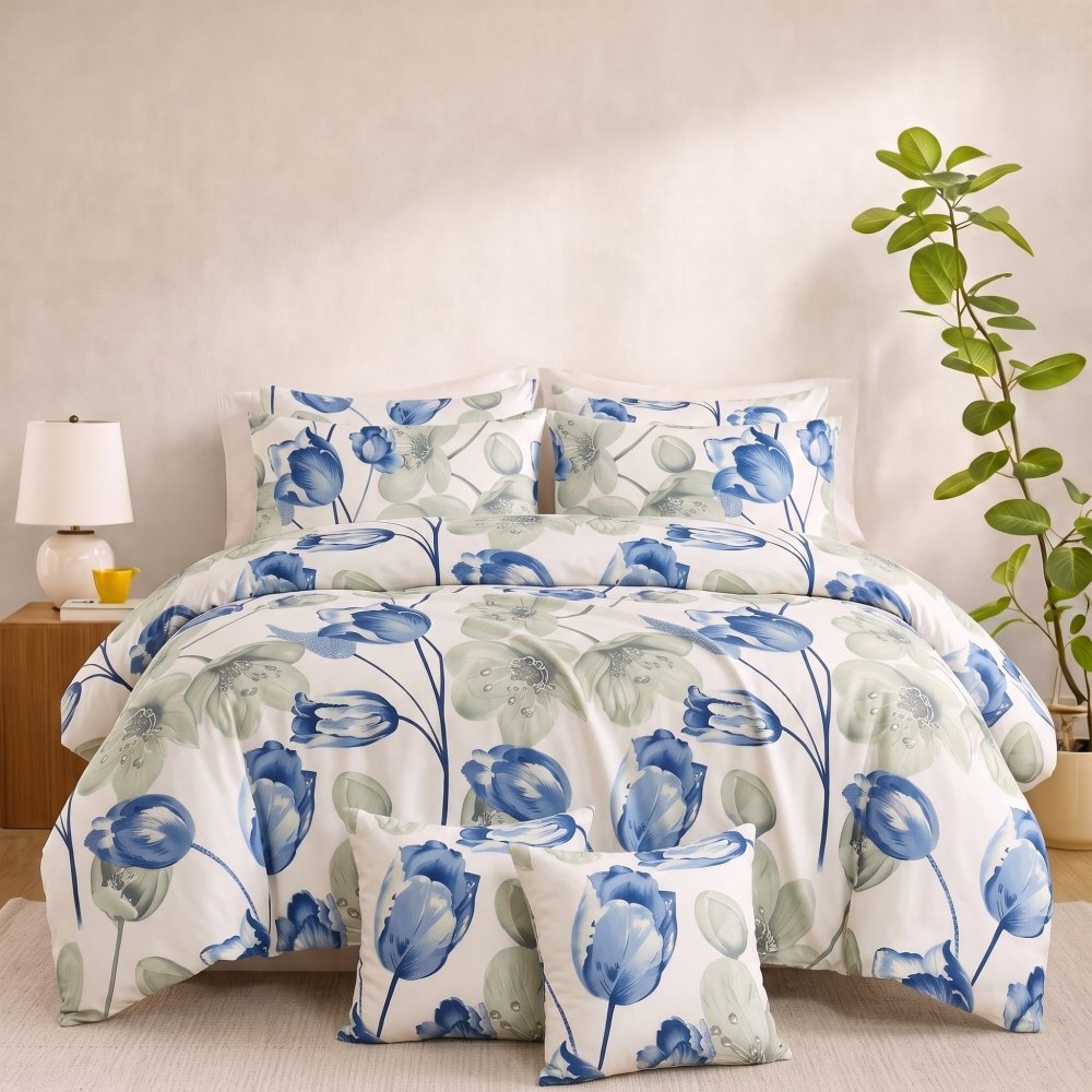 Bluebell Cascade - 8pcs Quilt Cover Set (Without Filling) - Zaraish.com
