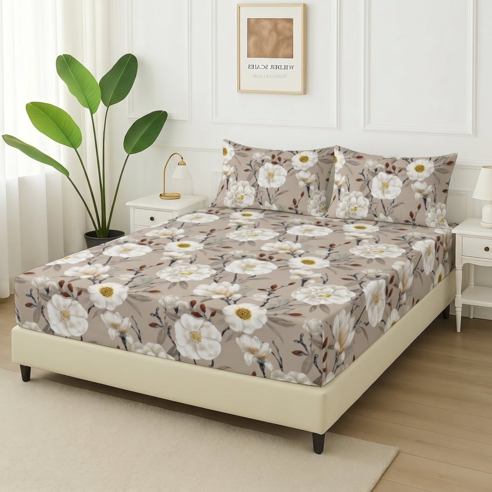 Cashmere Bloom - Fitted Bedsheet Set - Zaraish.com