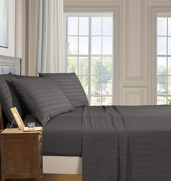 Charcoal Stripe - Bedsheet Set - Zaraish.com