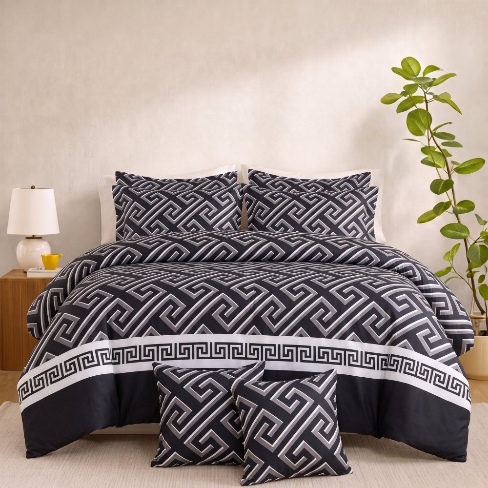 Chroma Midnight Key - 8pcs Quilt Cover Set (Without Filling) - Zaraish.com