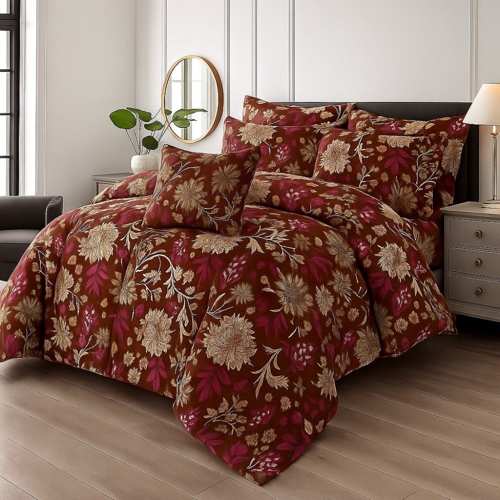 FOREST LEAVES - 7pcs PREMIUM Summer Comforter Set (Light Filling) - Zaraish.com