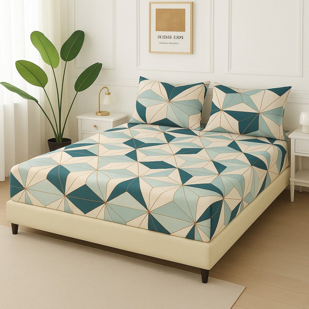 GEOMETRIC TRIO - Fitted Bedsheet Set - Zaraish.com