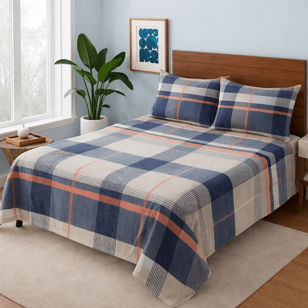 Metro Checks - Bedsheet Set - Zaraish.com