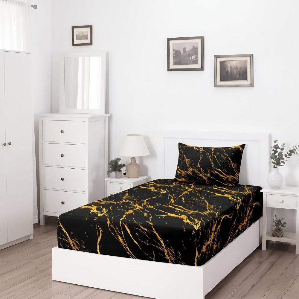Midnight Vein - SINGLE Fitted Bedsheet Set - Zaraish.com