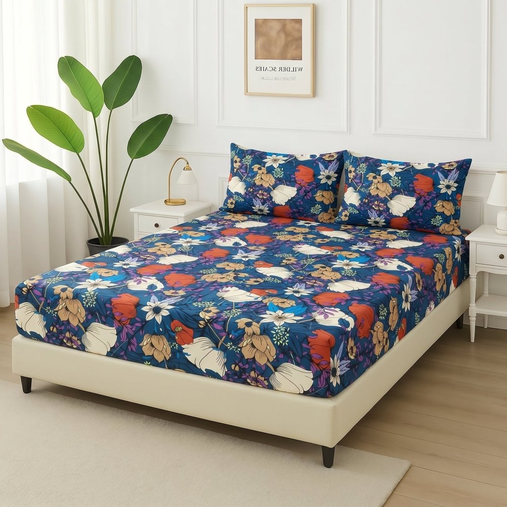 Ocean Bloom - Fitted Bedsheet Set - Zaraish.com