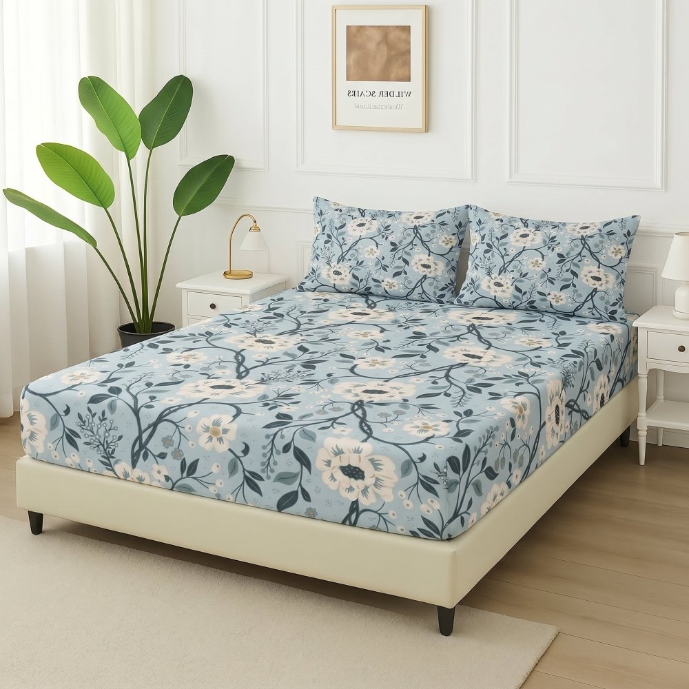 Ocean Mist Vine - Fitted Bedsheet Set - Zaraish.com