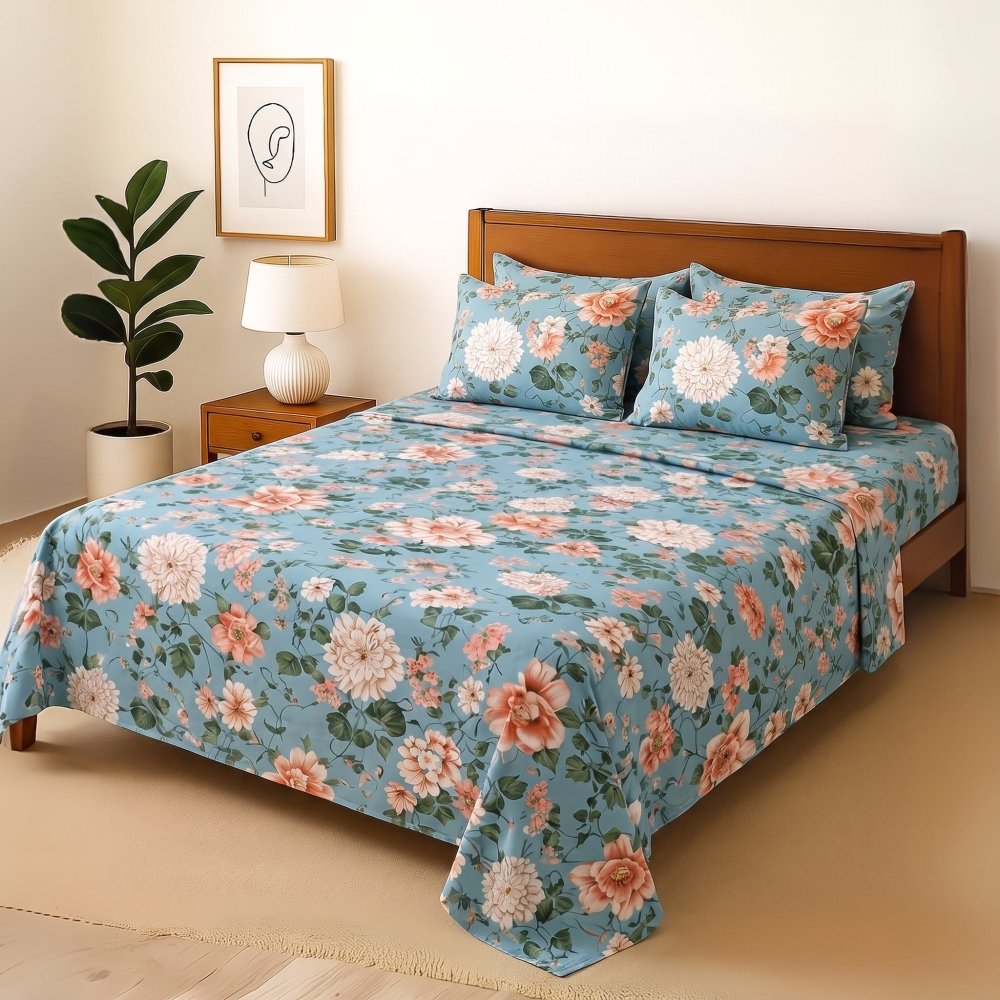 Peony - Bedsheet With 4 Pillow Covers - Zaraish.com