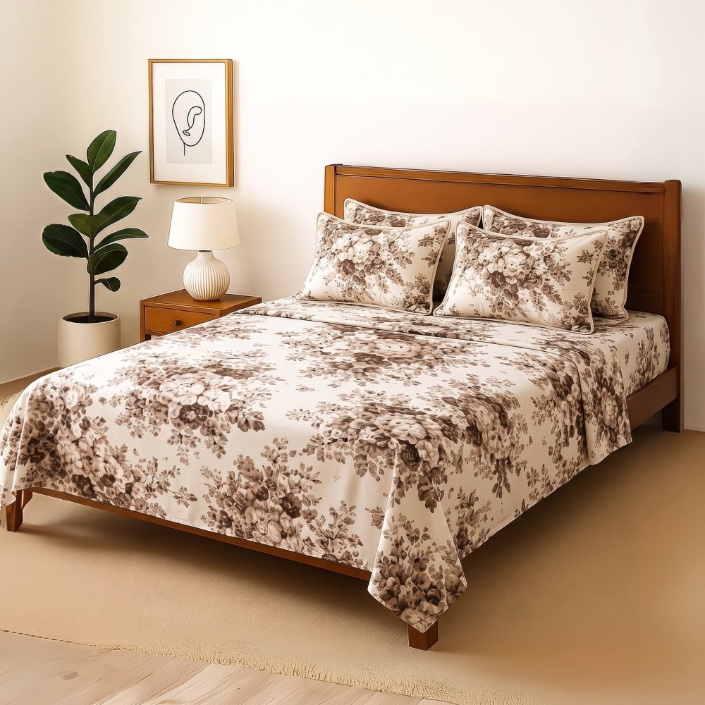 Skin Rose - Bedsheet With 4 Pillow Covers - Zaraish.com