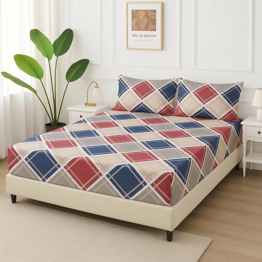 Tartan Harmony - Fitted Bedsheet Set - Zaraish.com