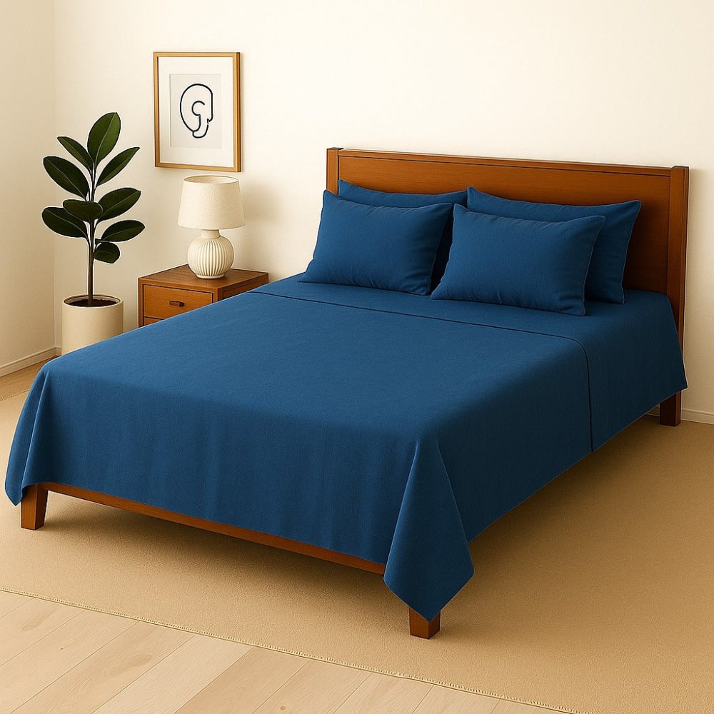 ZINK PLAIN - Bedsheet With 4 Pillow Covers - Zaraish.com