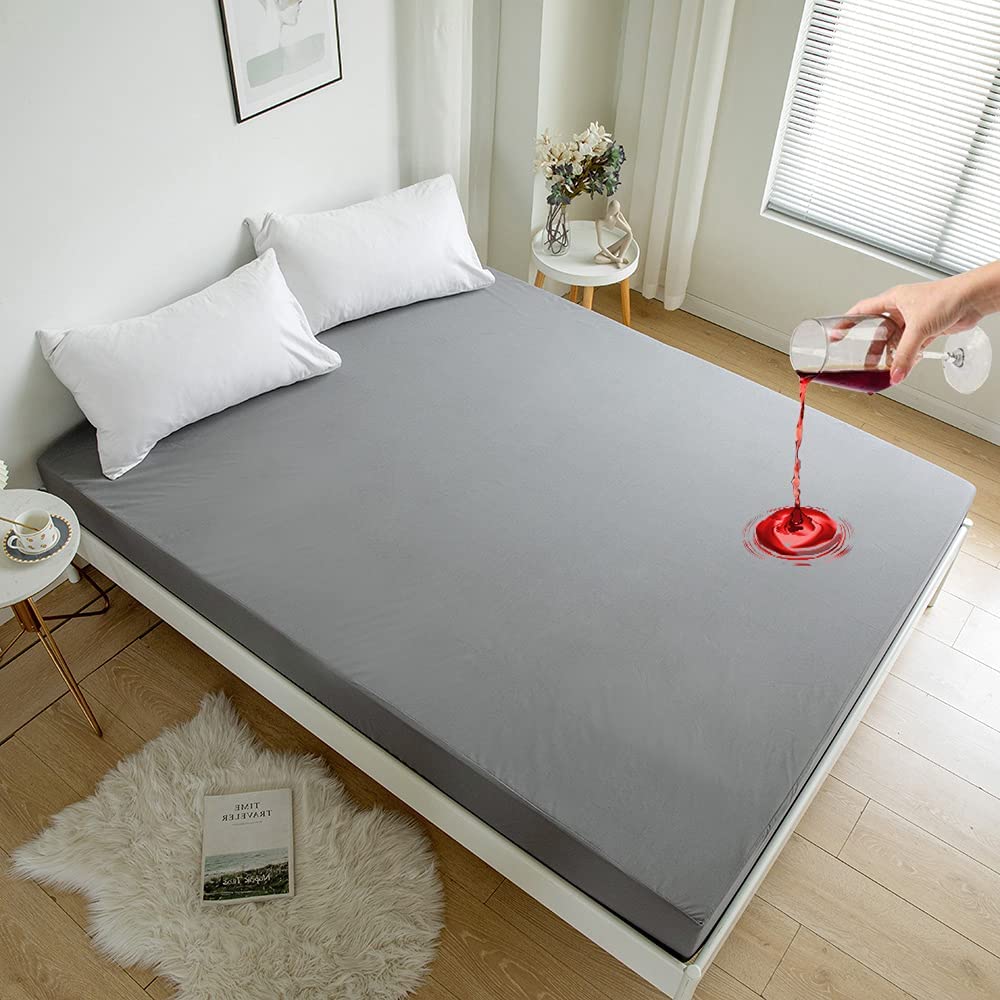 Waterproof Terry Mattress Protector (Grey)