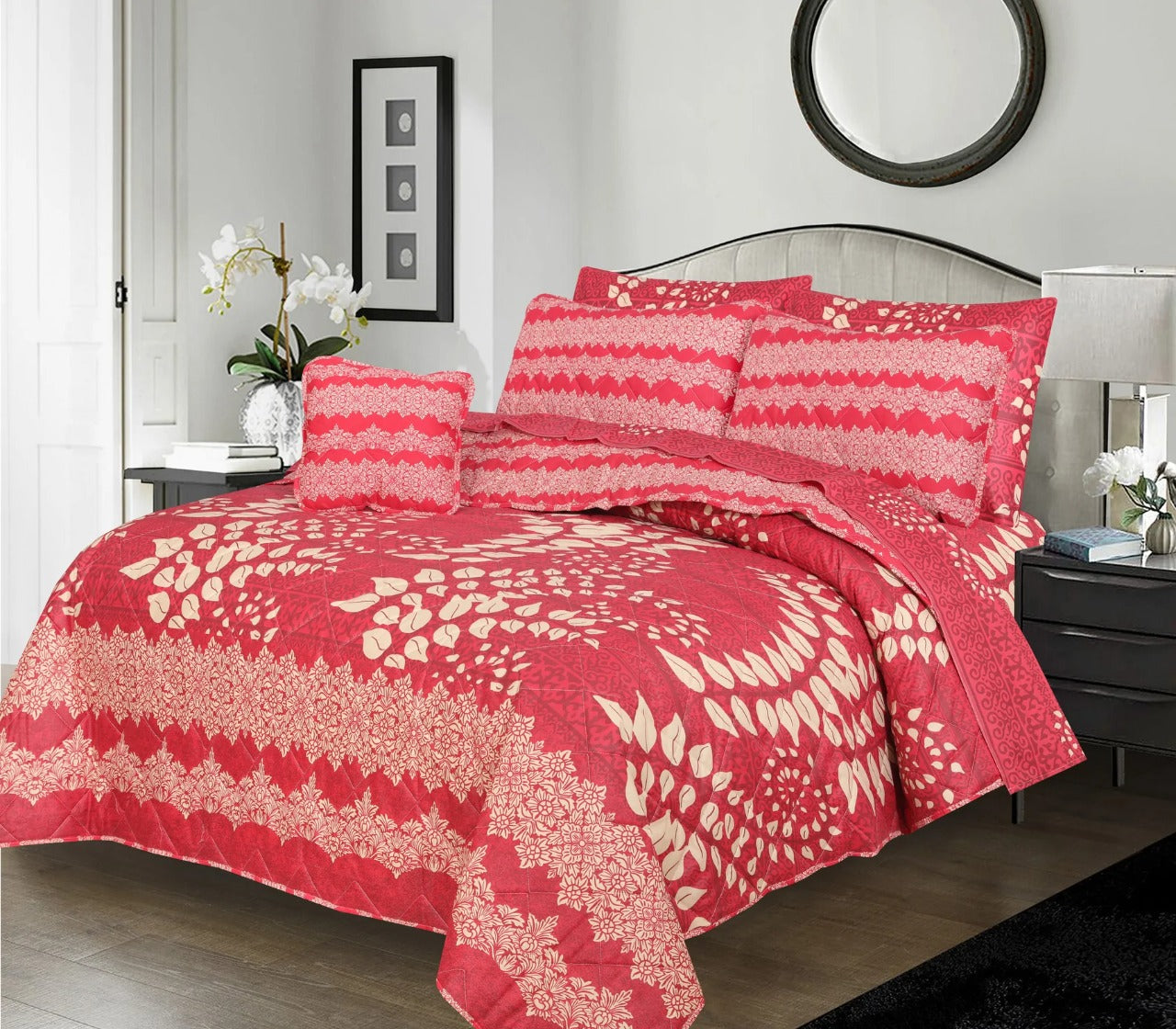 Crimson-  Summer Comforter Set (Light Filling)