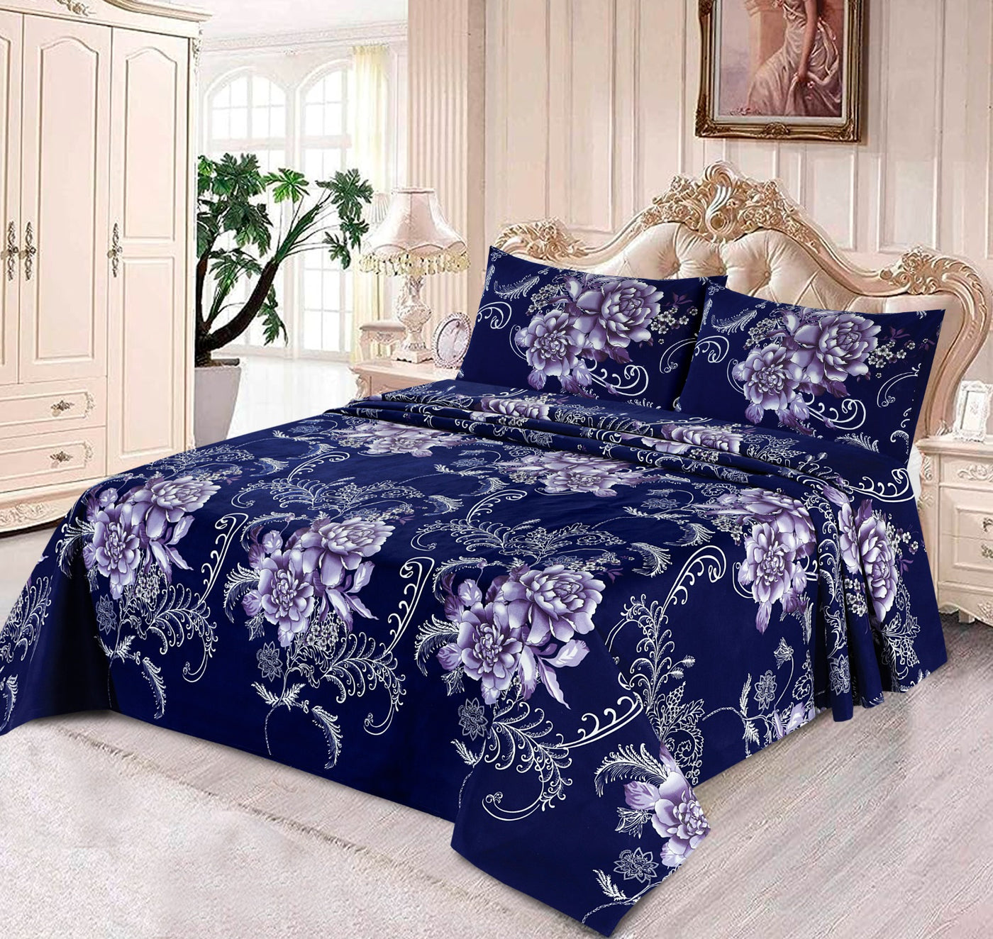 Blue king - Bed Sheet Set