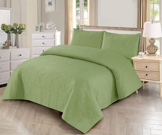 3pcs BEDSPREAD Set (Light Filling) - Light green - Zaraish.com