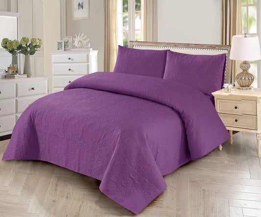 3pcs BEDSPREAD Set (Light Filling) - Light Purple - Zaraish.com