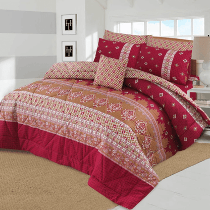 6pcs Summer Comforter Set (Light Filling) - Laal - Zaraish.com