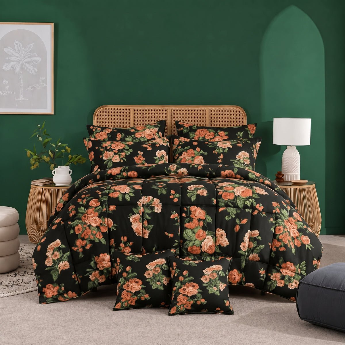 Black Tulip - 8pcs Premium Comforter Set
