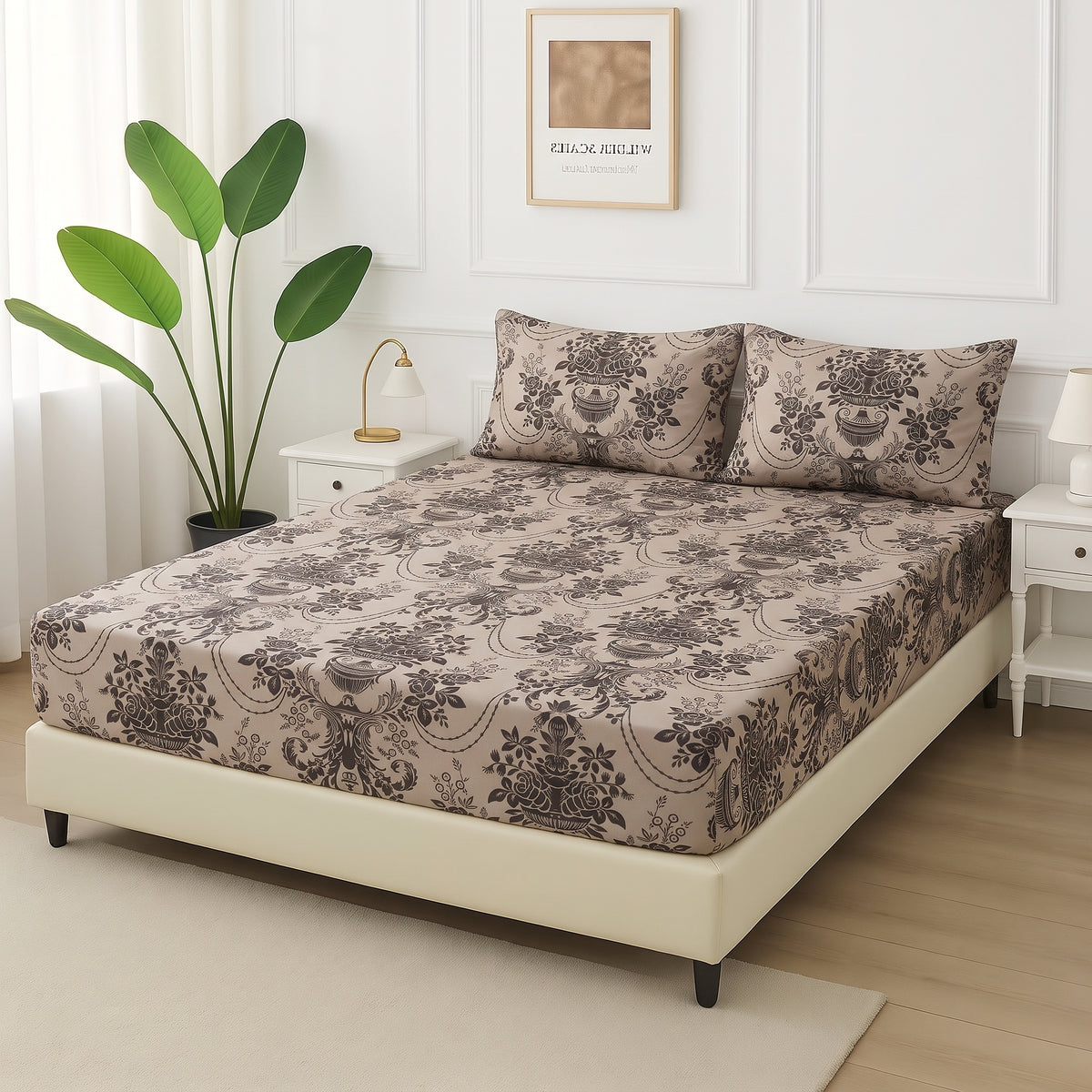 Earthy Damask - Fitted Bedsheet Set