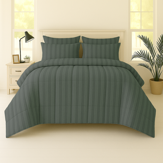 GREY STRIPE- 6pcs Duvet Cover Set (Without Filling)