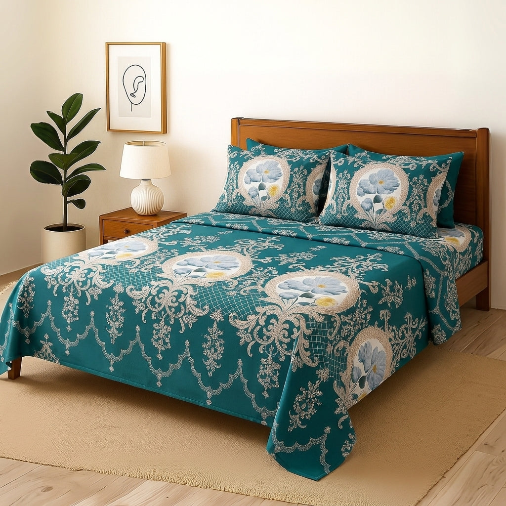 Taj - Bedsheet With 4 Pillow Covers