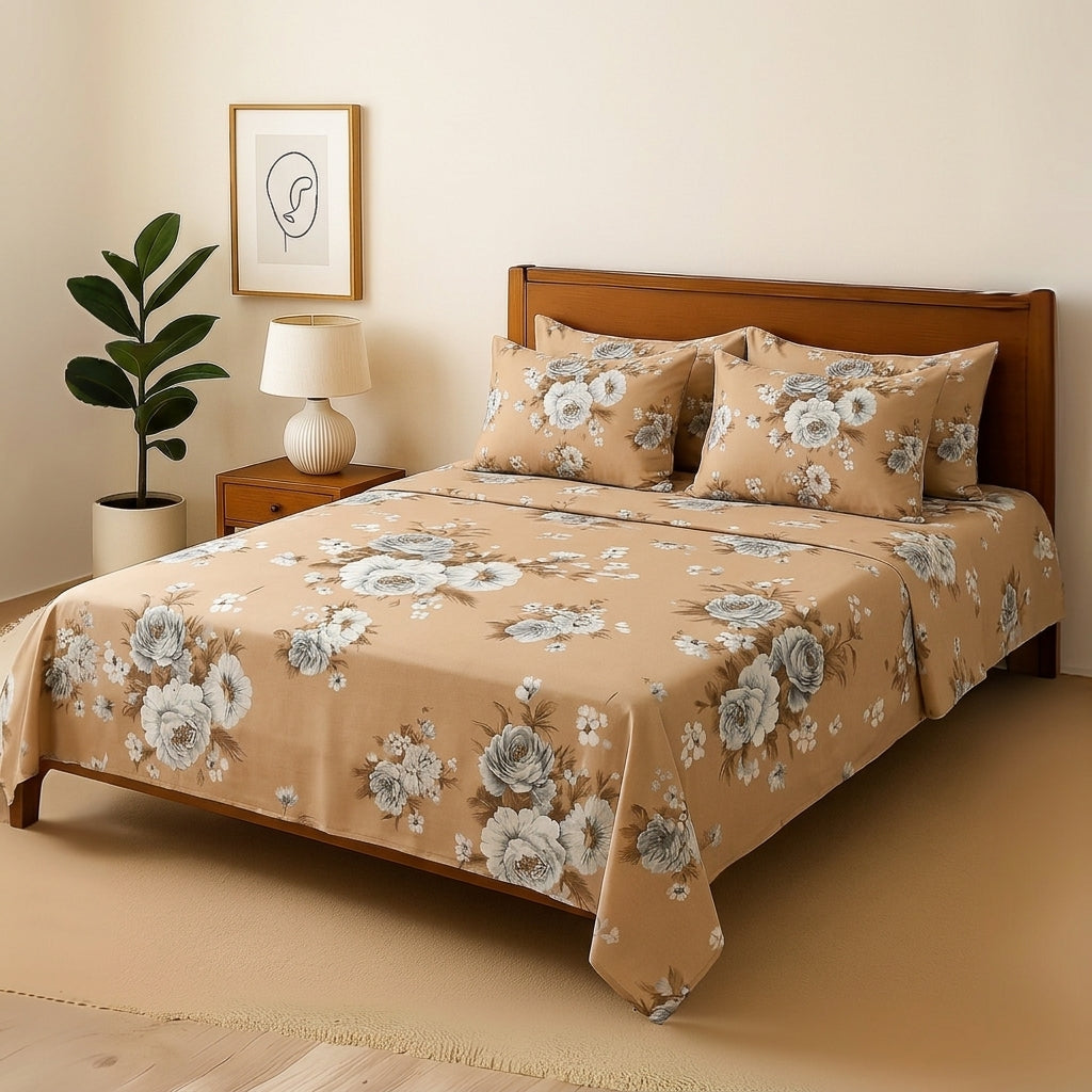 Skin Tulip - Bedsheet With 4 Pillow Covers