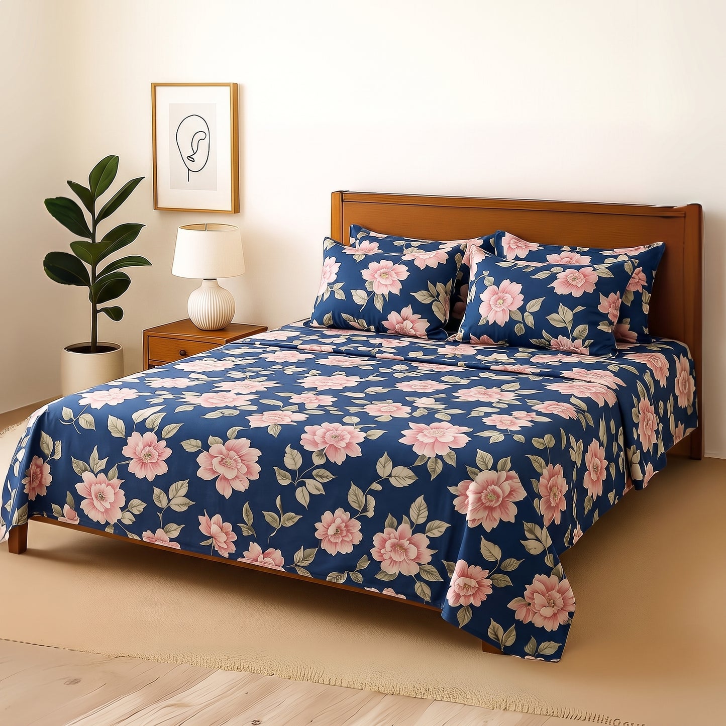 Darwin - Bedsheet With 4 Pillow Covers