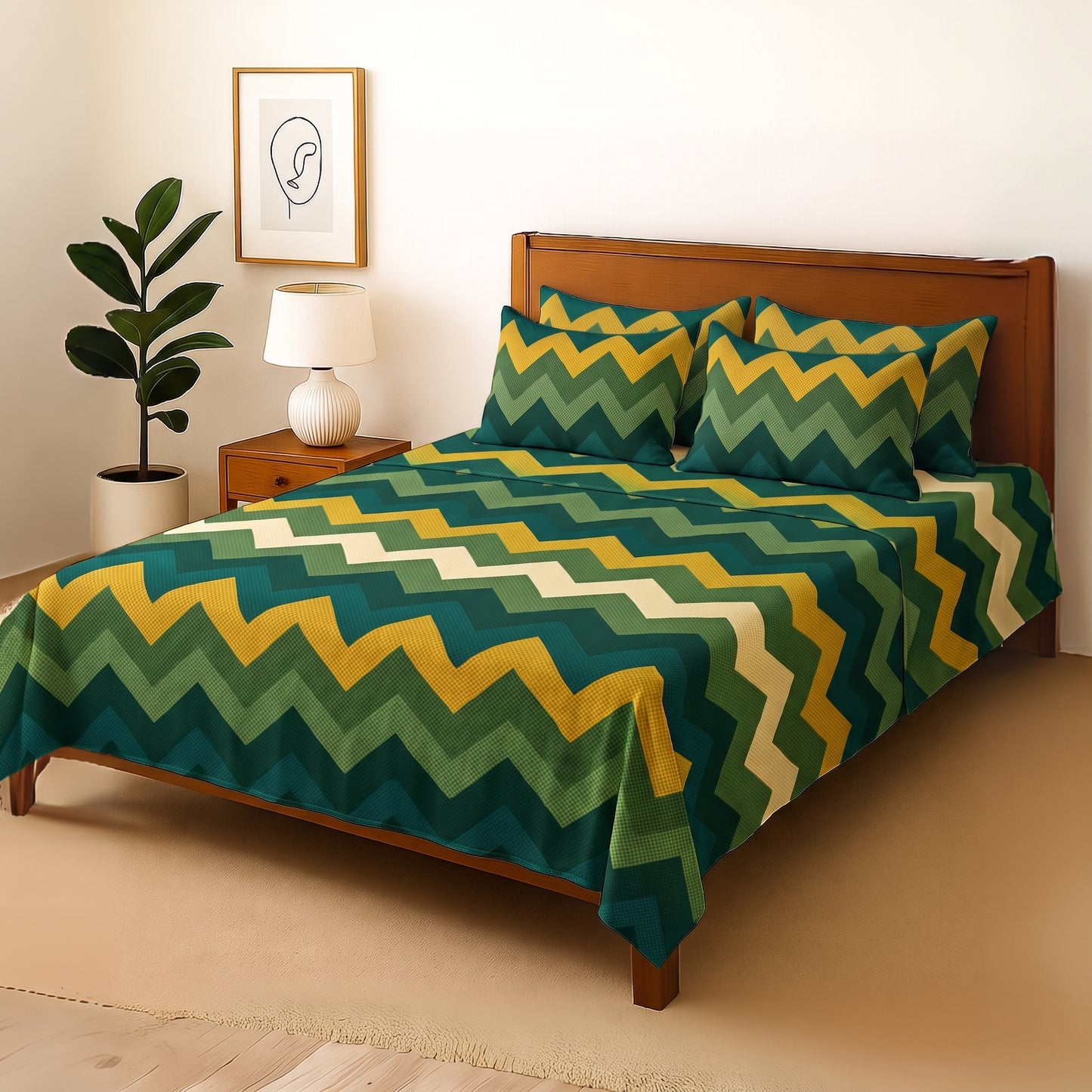 Tiktok - Bedsheet With 4 Pillow Covers