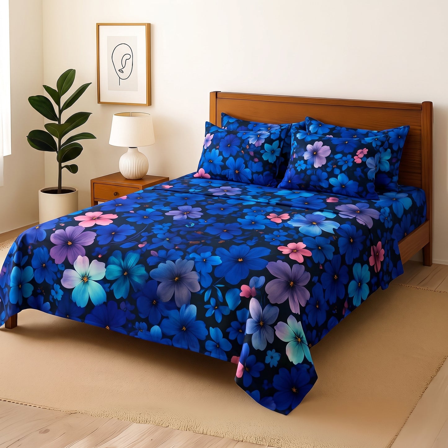 Multi Follower - Bedsheet With 4 Pillow Covers